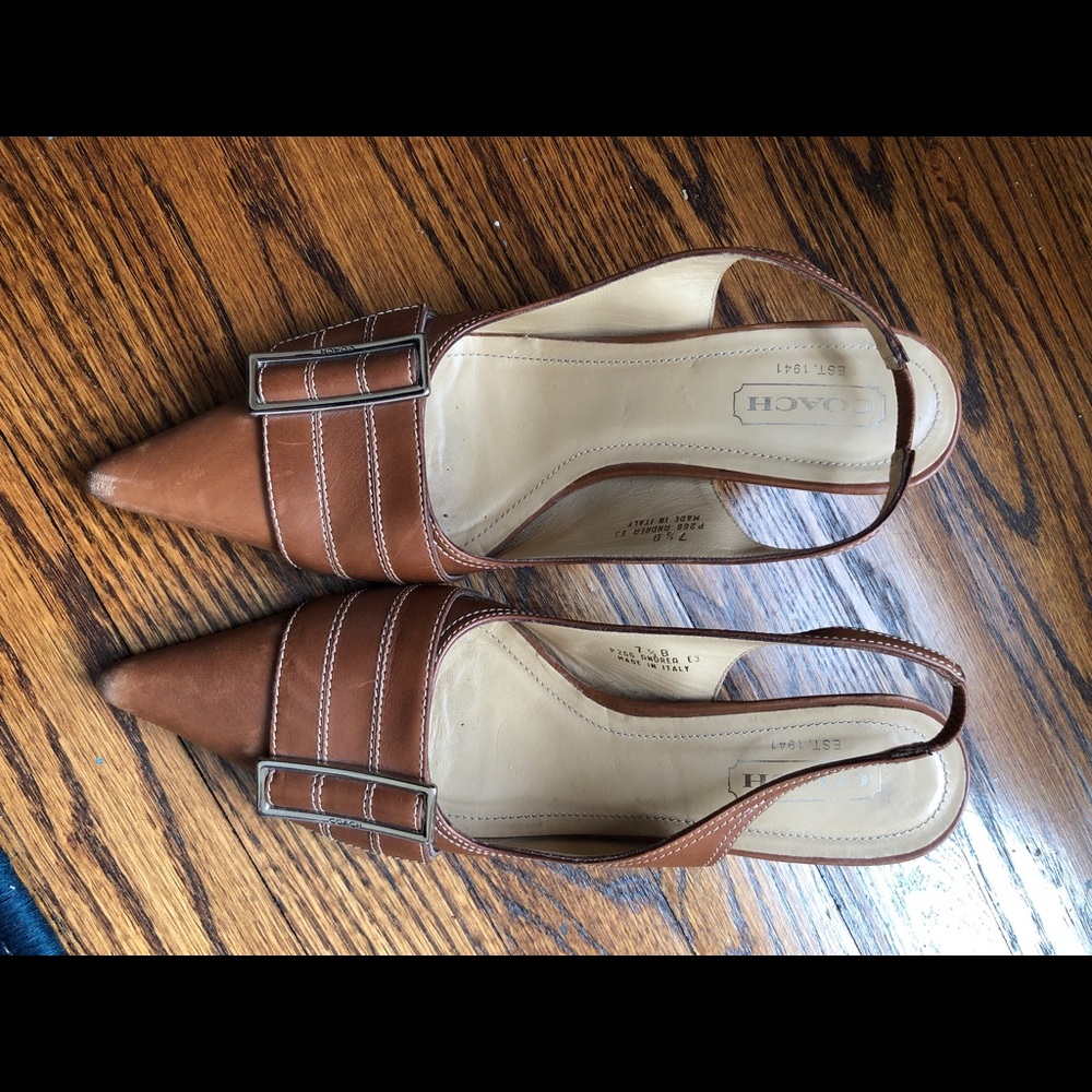 Coach pointed toe heels